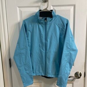 L.L. Bean Light Blue Nylon Hiking Running Jacket Womens Size Medium Fall Outdoor